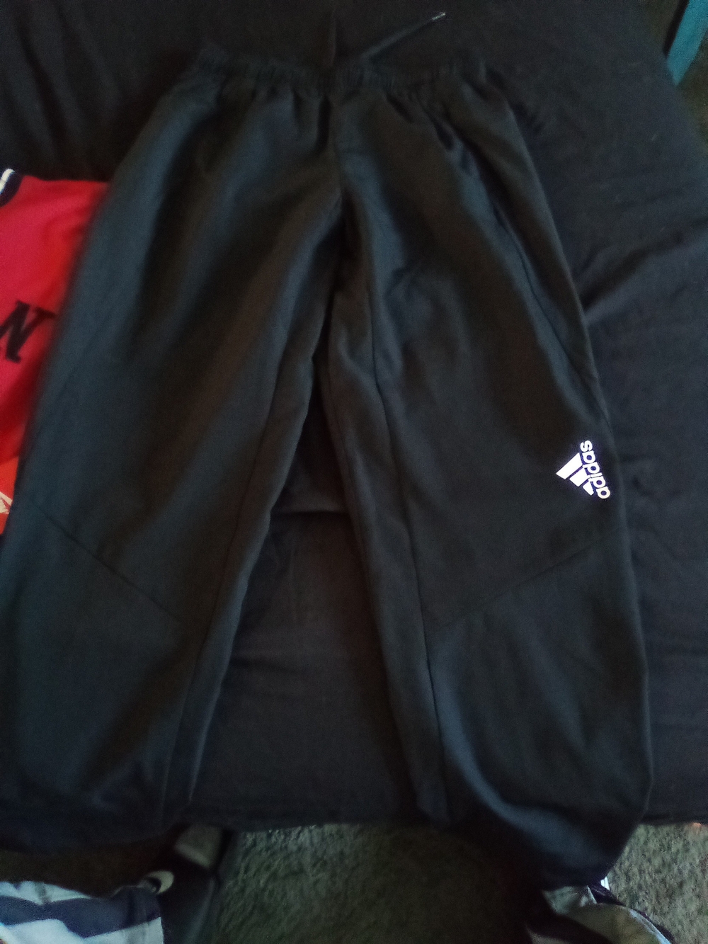 adidas Black Track Pants with White Logo